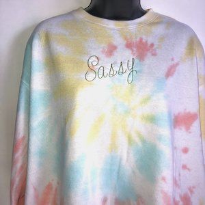 Dreamsicle Embroidered Tie Dye Sweatshirt